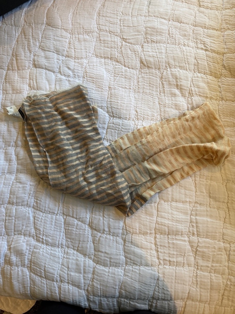 Banana Republic Striped Scarf in Beige and Gray-Blue